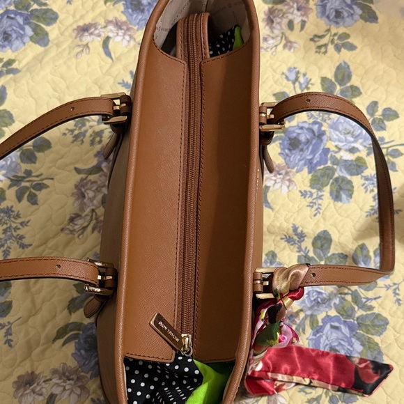 Michael Kors Tan Tote with Pink Scarf Accent - Picture 6 of 13